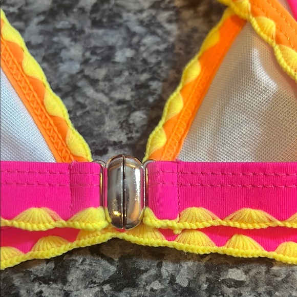 Neon Multicolor Bikini Top Shein size small - Picture 3 of 7